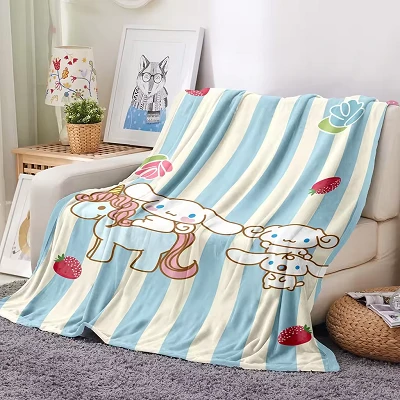 Cartoon Print Coral Blanket