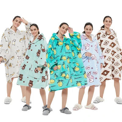 ผ้าห่ม Hoodie Sherpa Cozy
