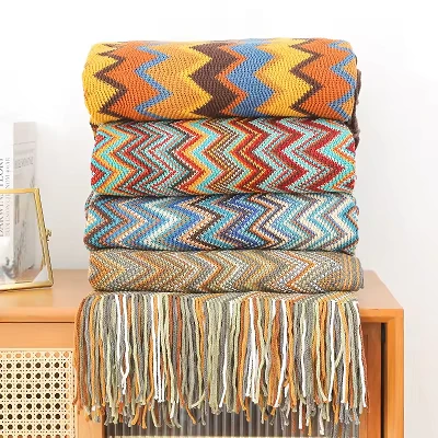 jacquard โยนผ้าห่มพู่